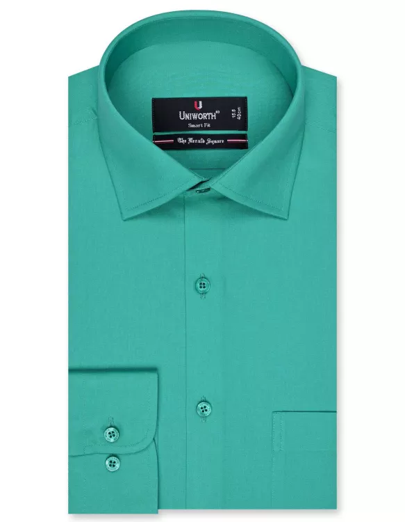 Plain Sea Green Tailored Smart Fit Shirt