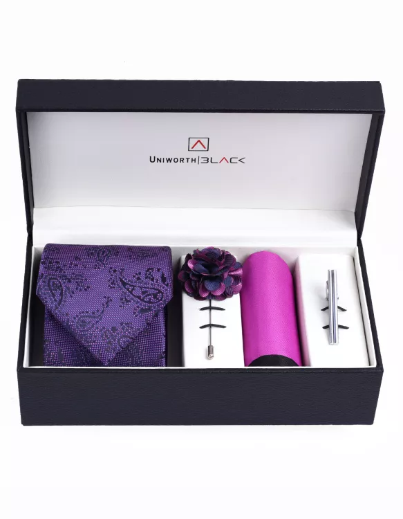 Purple Floral Men Accessories Box