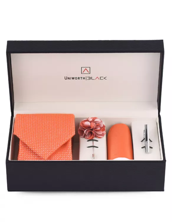 Orange Texture Men Accessories Box