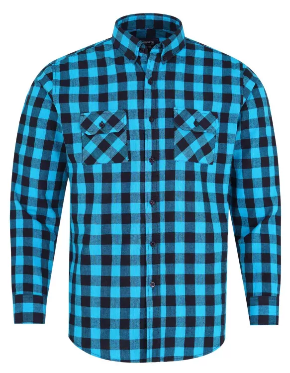 Black/Turquoise Check Smart Fit Casual Shirt