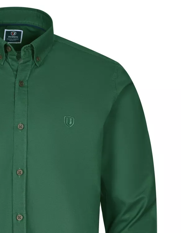 Green Plain Regular Fit Casual Shirt