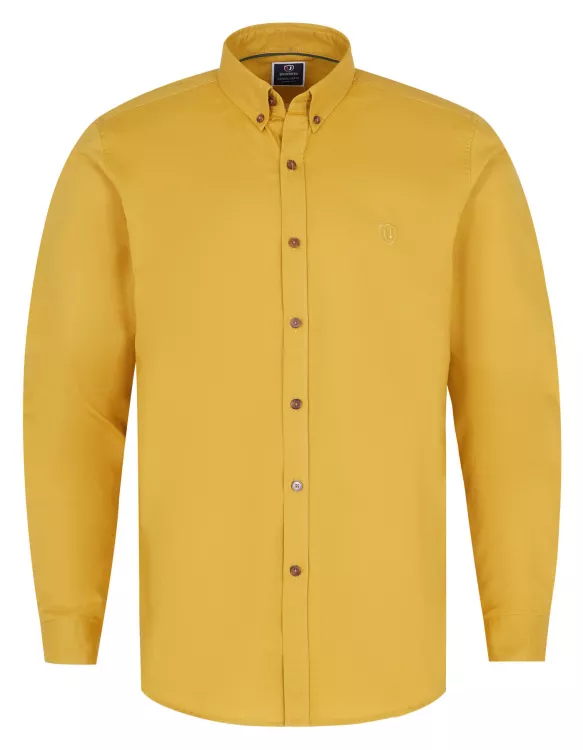 Mustard Plain Regular Fit Casual Shirt