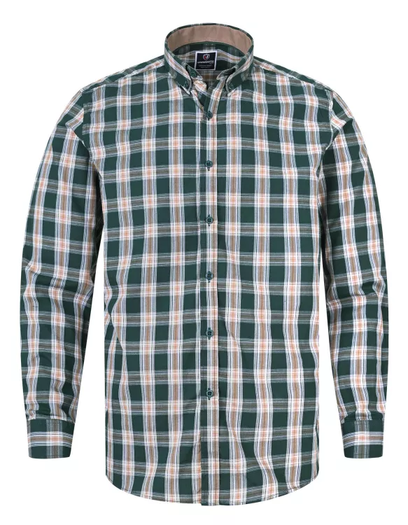 Green Check Regular Fit Casual Shirt