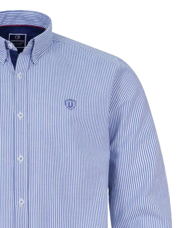L Blue Stripe Regular Fit Casual Shirt