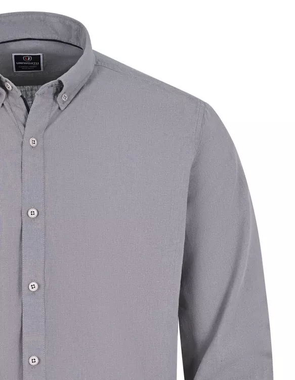 Grey Plain Regular Fit Casual Shirt