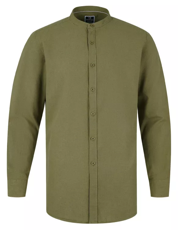 Olive Plain Regular Fit Casual Shirt