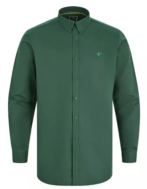 Green Plain Regular Fit Casual Shirt
