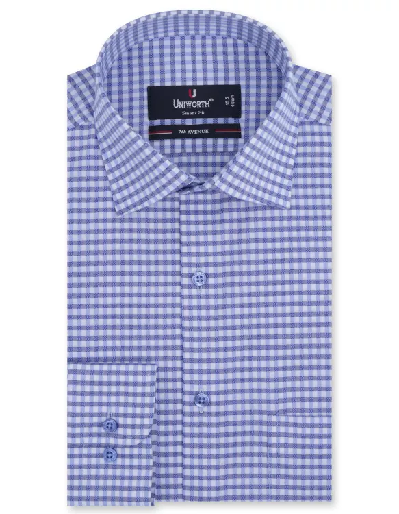 White/Sky Check Tailored Smart Fit Shirt