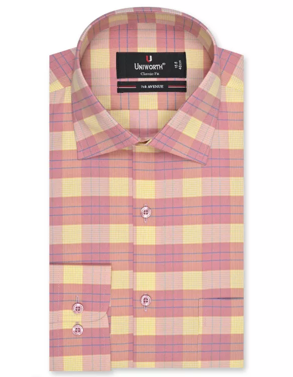 Blue/Yellow Check Classic Fit Shirt