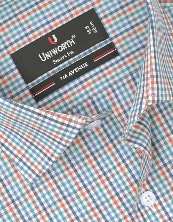 White/Blue Check Tailored Smart Fit Shirt