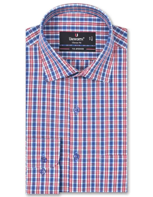 Blue/Red Check Classic Fit Shirt