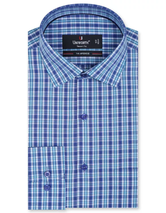 Blue Check Tailored Smart Fit Shirt