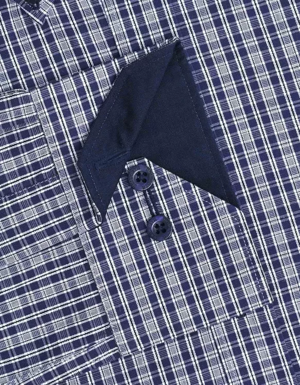 White/Navy Check Business Casual Shirt
