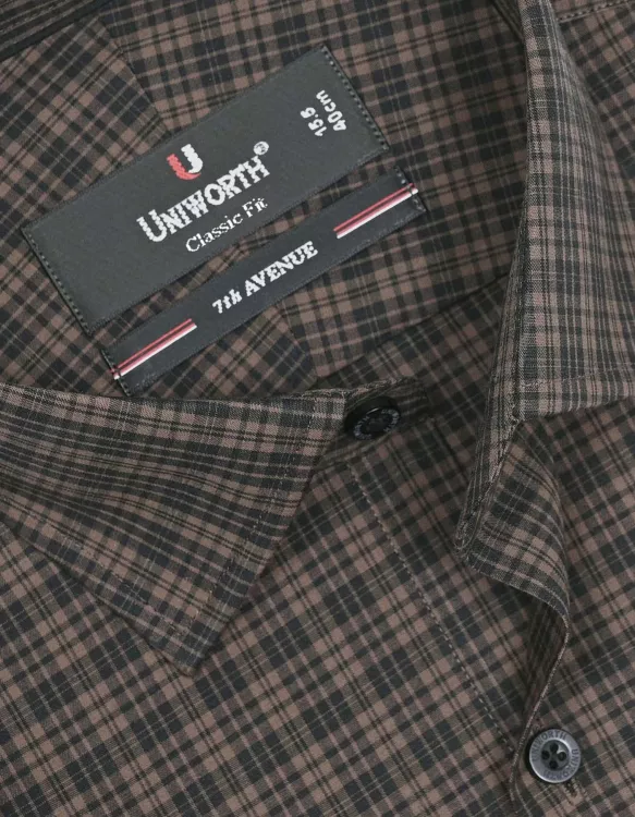 Brown Check Classic Fit Shirt