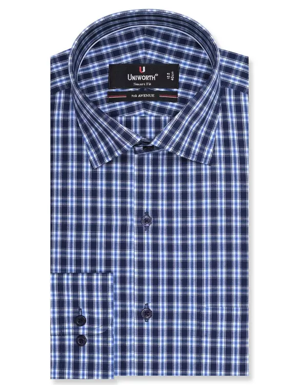 Navy Check Tailored Smart Fit Shirt