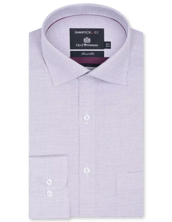 Purple Self Tailored Smart Fit Shirt