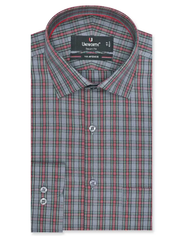 Grey Check Tailored Smart Fit Shirt