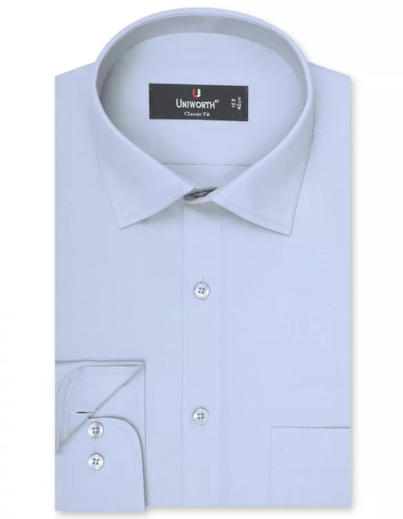 Plain L Grey Classic Fit Shirt