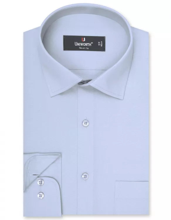 Plain L Grey Tailored Smart Fit Shirt