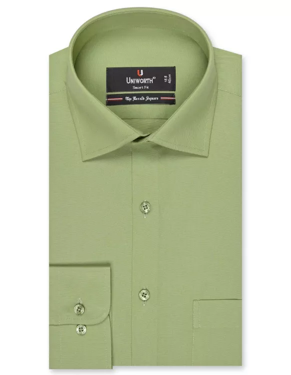 Plain D Olive Tailored Smart Fit Shirt