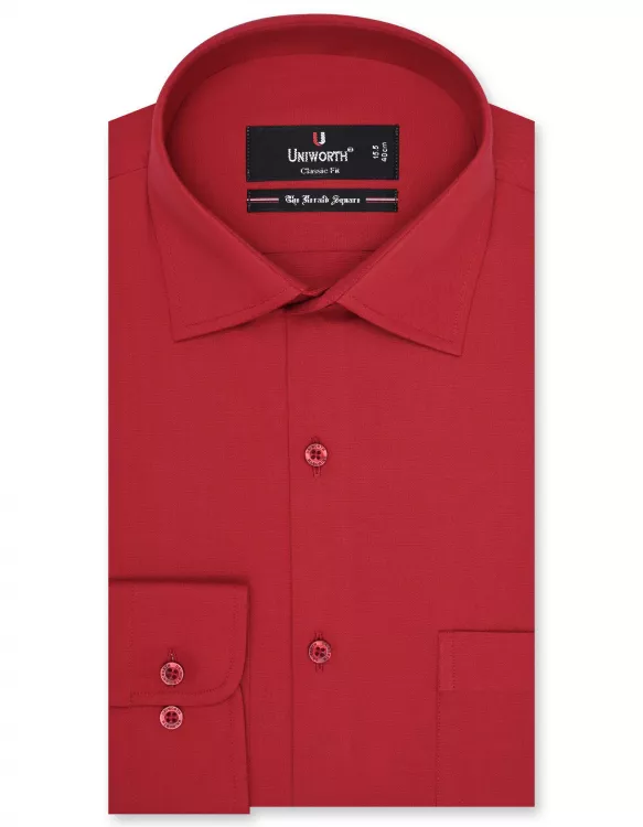 Plain Red Classic Fit Shirt