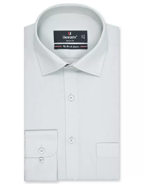 Cream Plain Tailored Smart Fit Shirt