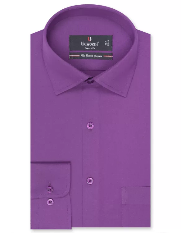 Purple Plain Tailored Smart Fit Shirt