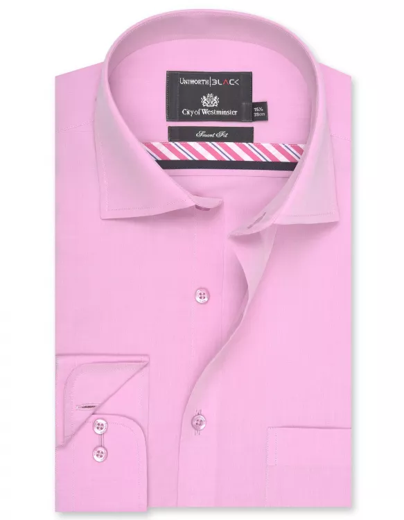 Plain Pink Tailored Smart Fit Shirt