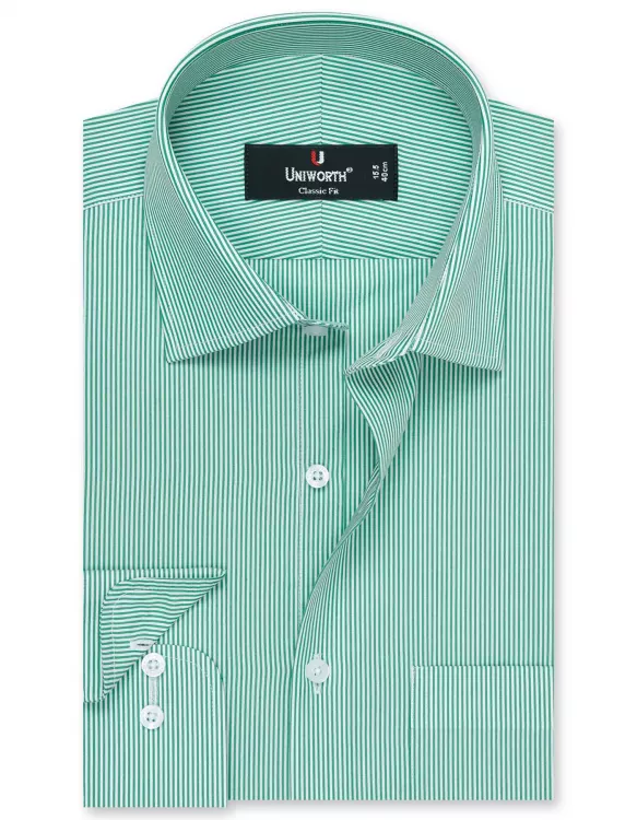 Stripe Green Classic Fit Shirt