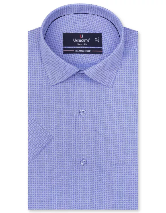 Blue Self Tailored Smart Fit Shirt