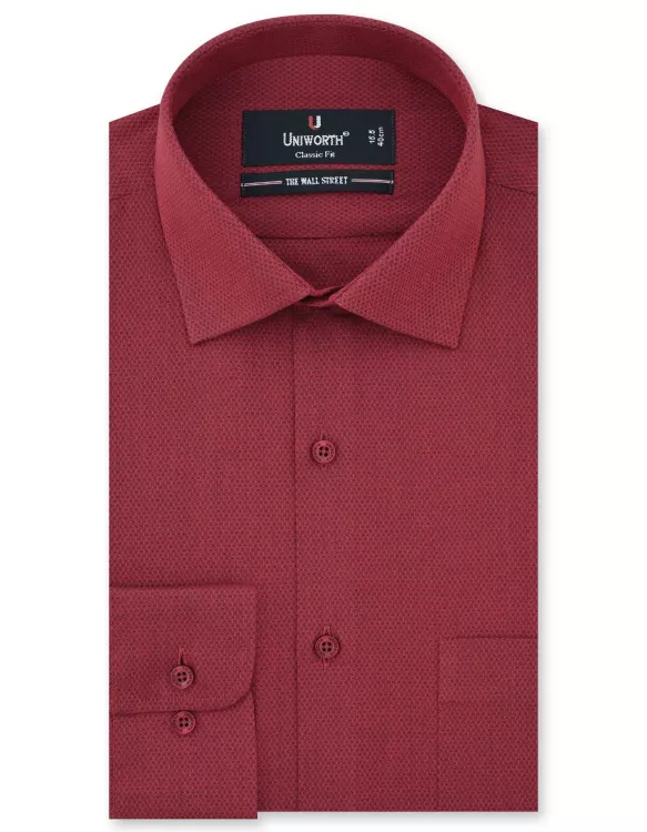 Red Self Classic Fit Shirt