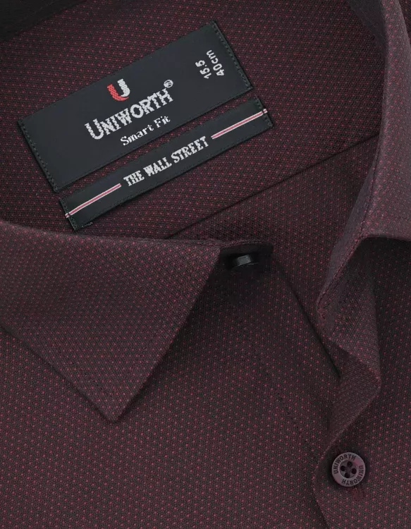 Maroon Self Tailored Smart Fit Shirt