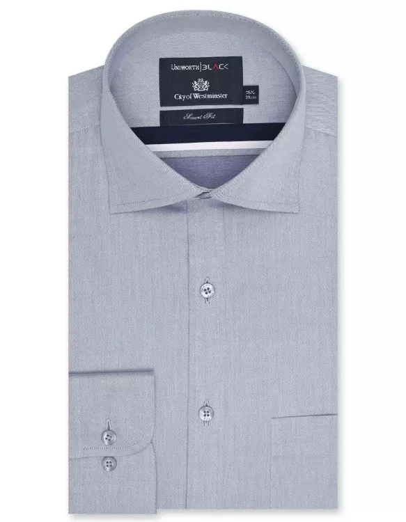 Plain L Grey Tailored Smart Fit Shirt
