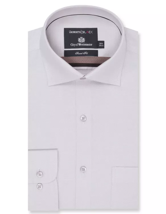 Beige Plain Tailored Smart Fit Shirt
