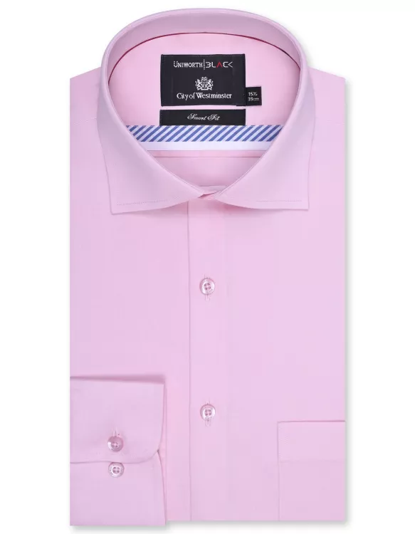 Pink Plain Tailored Smart Fit Shirt