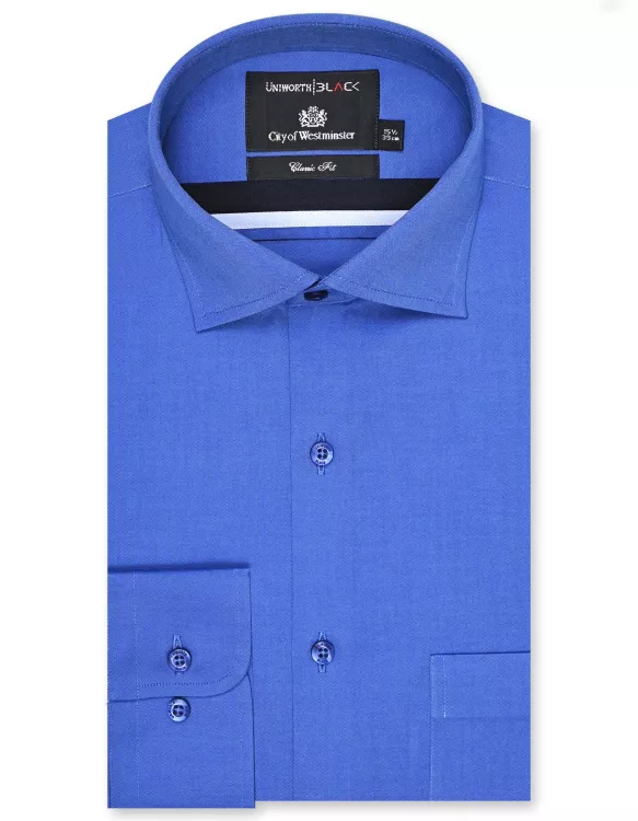 River Blue Plain Classic Fit Shirt