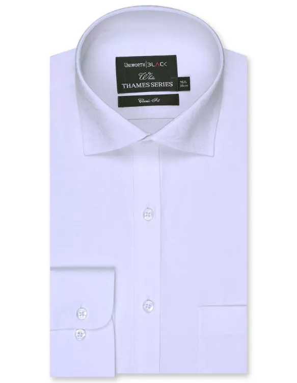Texture White Classic Fit Shirt