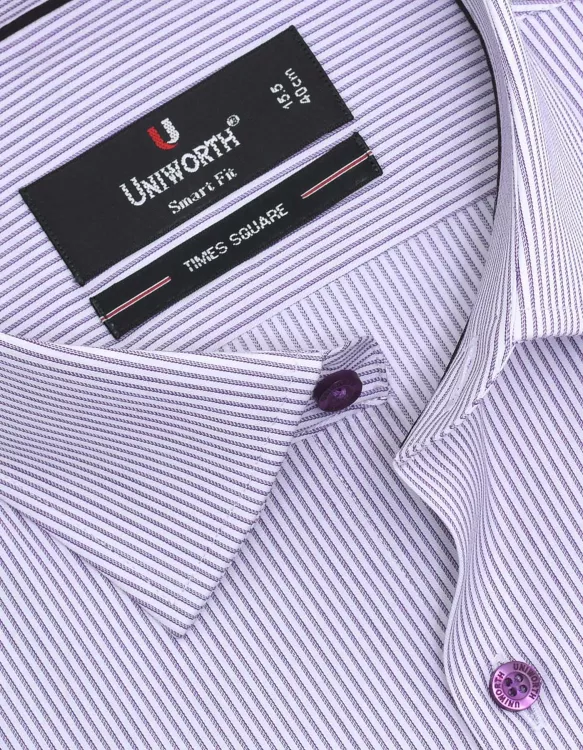 Stripe White/Mauve Tailored Smart Fit Shirt