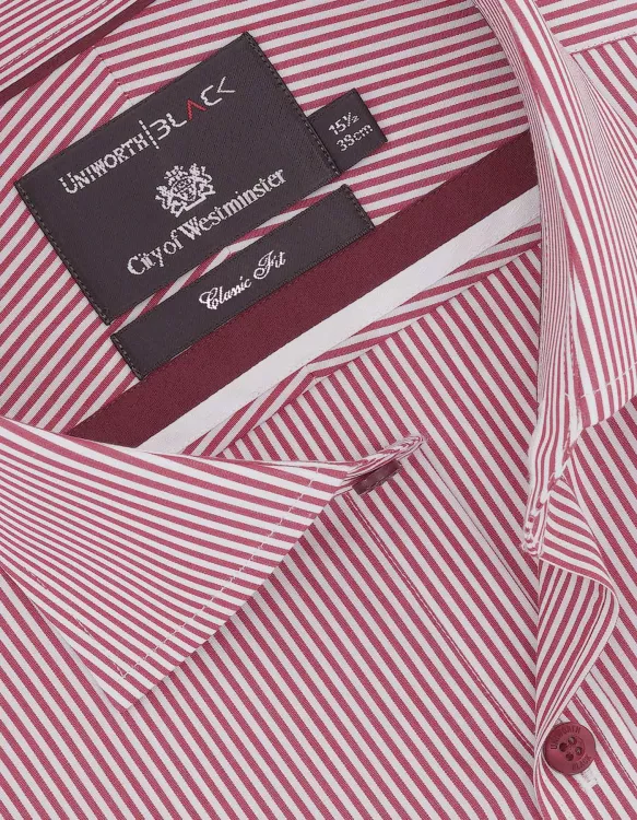 Stripe White/Red Classic Fit Shirt