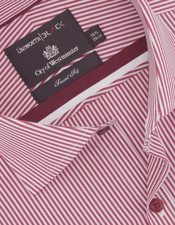 Stripe White/Red Tailored Smart Fit Shirt