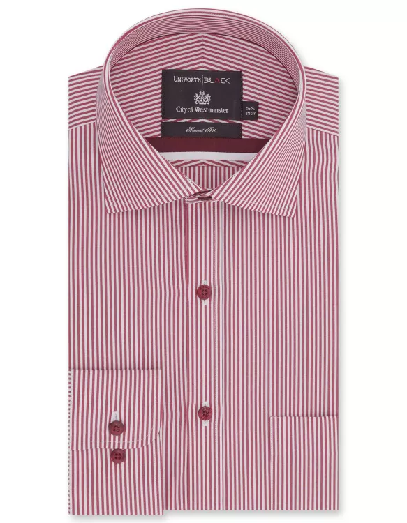 Stripe White/Red Tailored Smart Fit Shirt