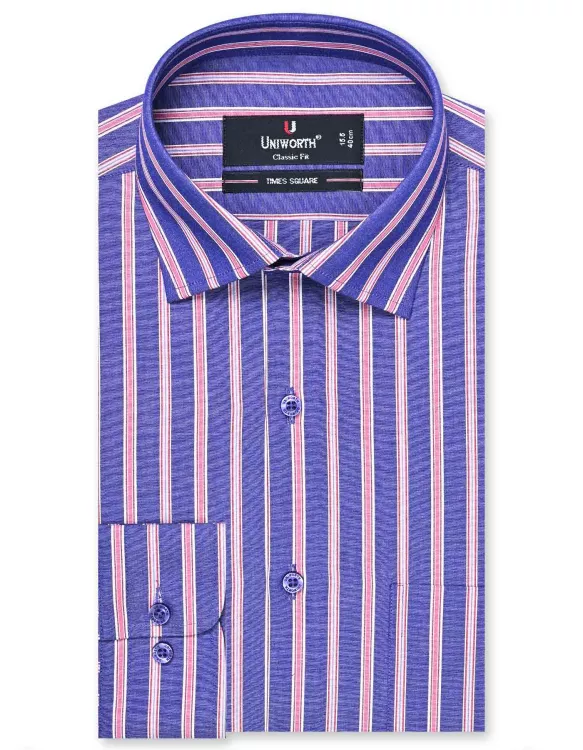 Purple Stripe Classic Fit Shirt
