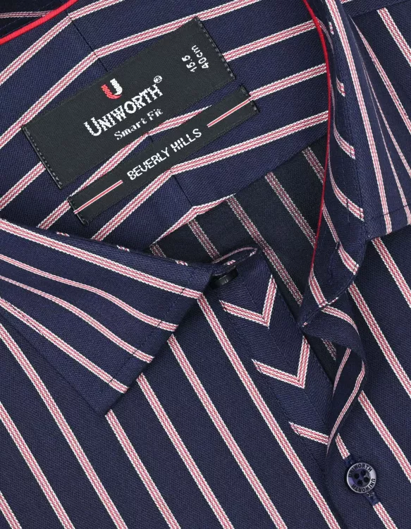 Navy Stripe Tailored Smart Fit Shirt
