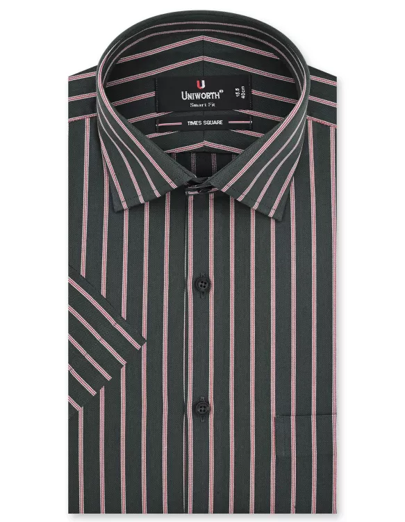 Green Stripe Tailored Smart Fit Shirt