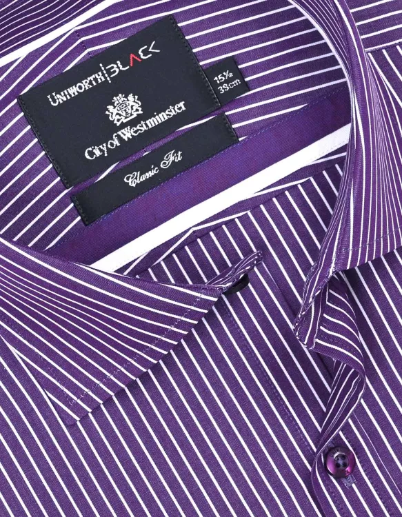 Stripe Purple Classic Fit Shirt