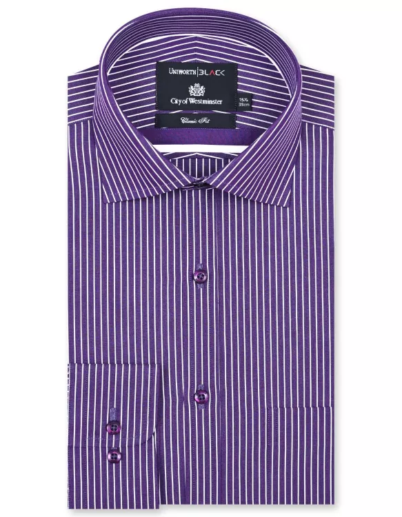 Stripe Purple Classic Fit Shirt