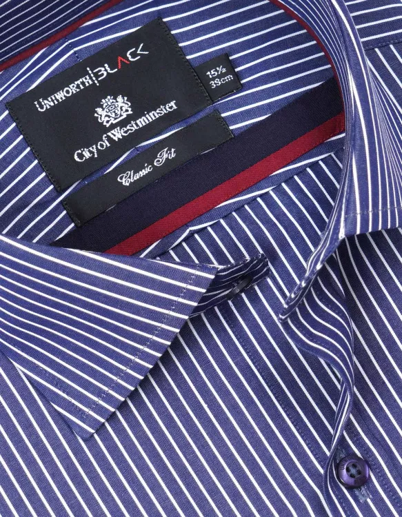 Stripe Navy Classic Fit Shirt