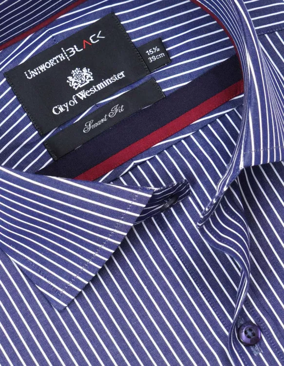 Stripe Navy Tailored Smart Fit Shirt