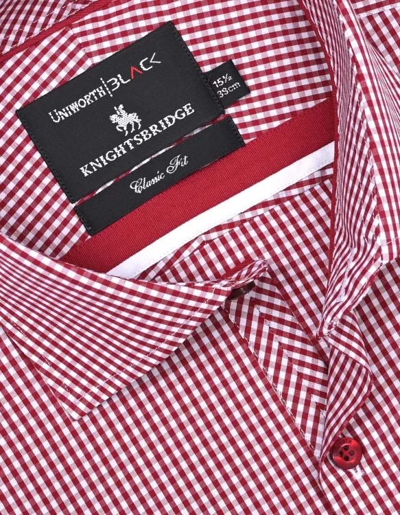 White/Red Check Classic Fit Shirt