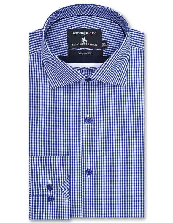 White/Blue Check Classic Fit Shirt